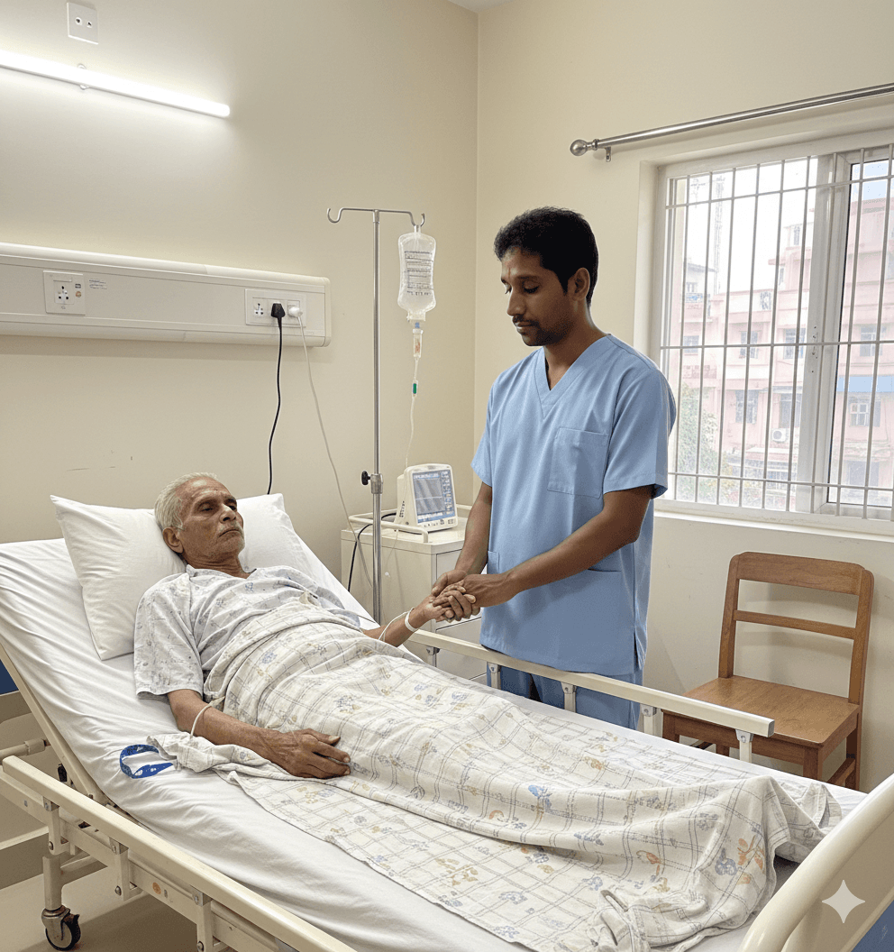 Professional 24/7 caregiver providing continuous medical care