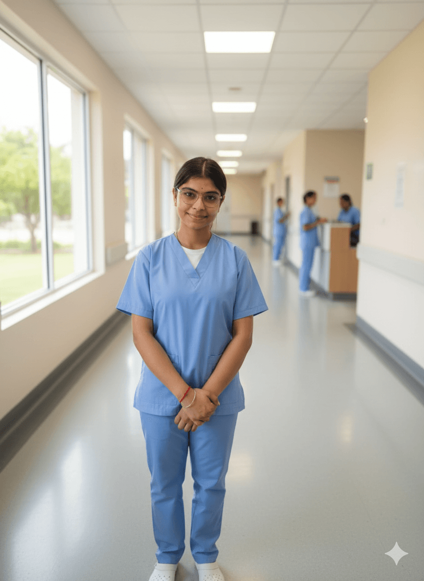 Qualified nurse providing professional home nursing service